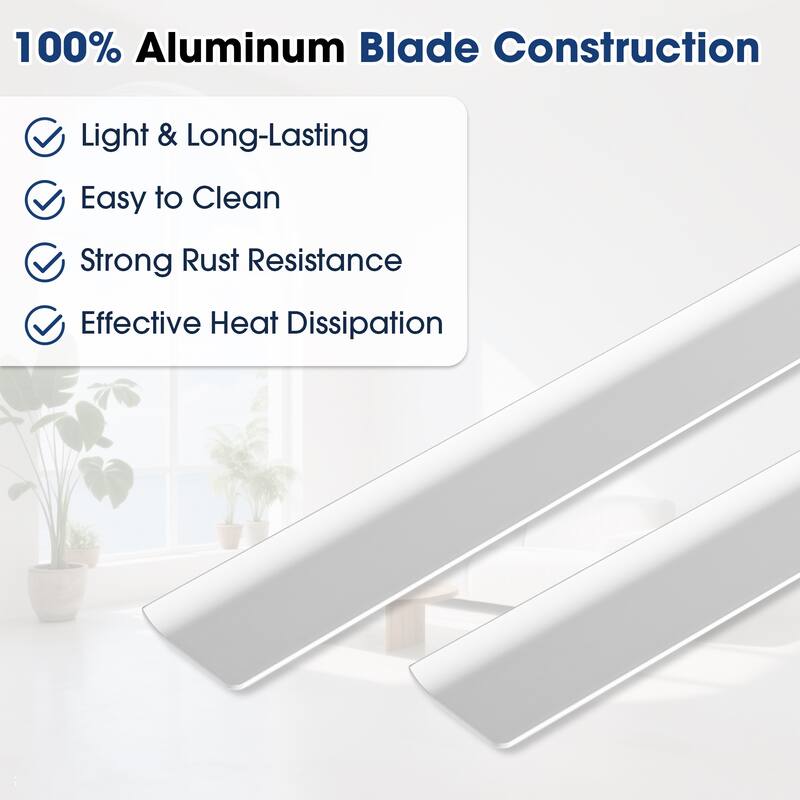 84" Modern White Aluminum 5-Blade Large Commercial Ceiling Fan without Light