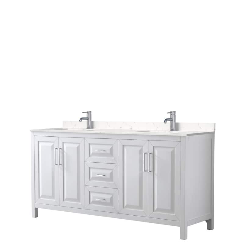Daria 72 Inch Double Vanity, Cultured Marble Top