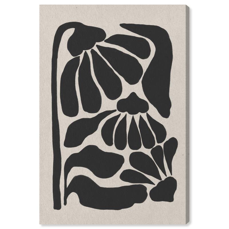Wynwood Studio Canvas Abstract Flora Minimalista Black and Pastel Black Modern & Contemporary Wall Art Canvas Print