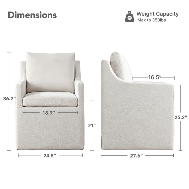 Bentley Modern Mobile Dining Arm Chairs with Casters & Storage