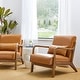 preview thumbnail 14 of 107, Glitzhome Set of 2 30.75"H Mid-Century Modern PU Leather Accent Armchairs with Rubberwood Frame - 25.75"L x 33.75"W x 30.75"H