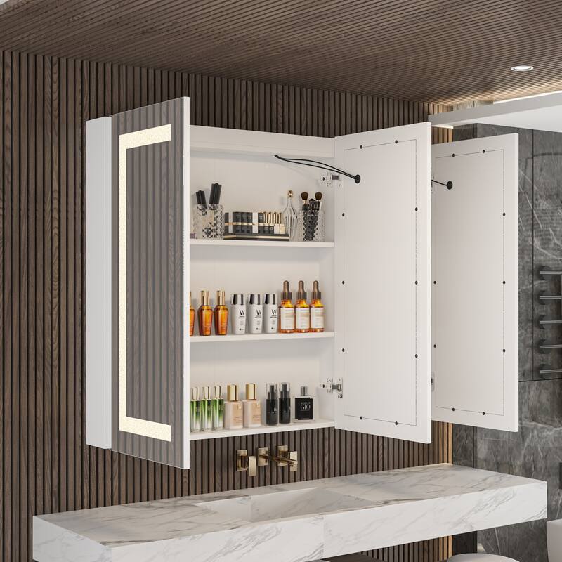 Wall LED Bathroom Cabinet with Lighting and Defogger Medicine Cabinet
