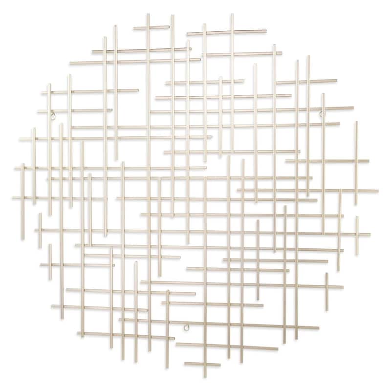 38" Silver Large Round Hanging Wall Decoration