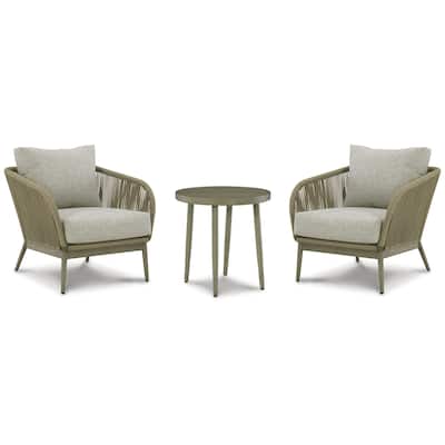 Signature Design by Ashley Swiss Valley Brown/Beige 3-Piece Outdoor Package - 31.13" W x 34.13" D x 31.63" H