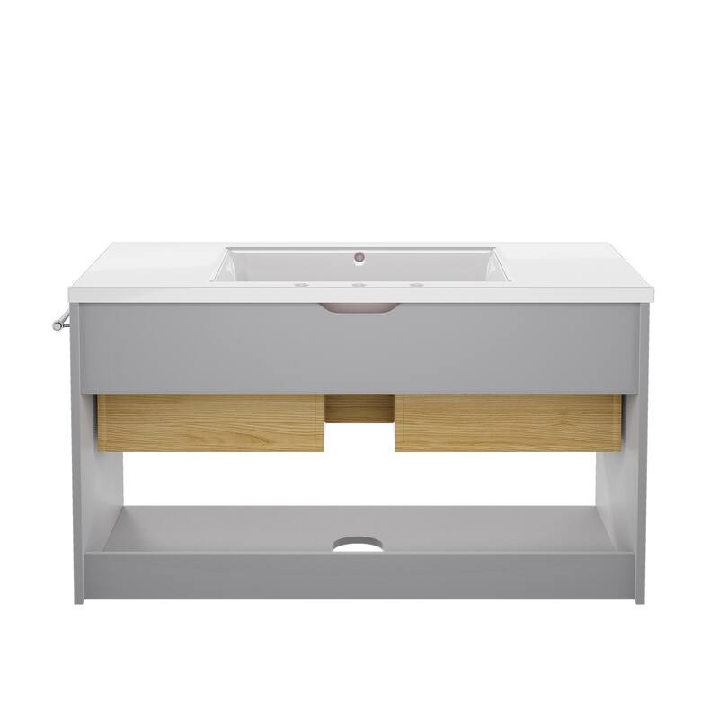 36-Inch Minimalist MDF Bathroom Vanity with Sink – Sleek and Simple Design for Modern Spaces