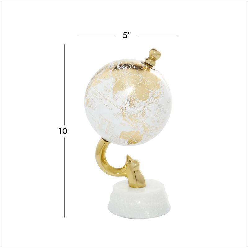Gold Aluminum Globe with Marble Base