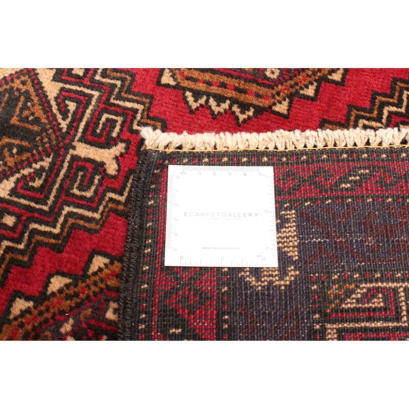 ECARPETGALLERY Hand-knotted Teimani Red Wool Rug - 2'11 x 4'6