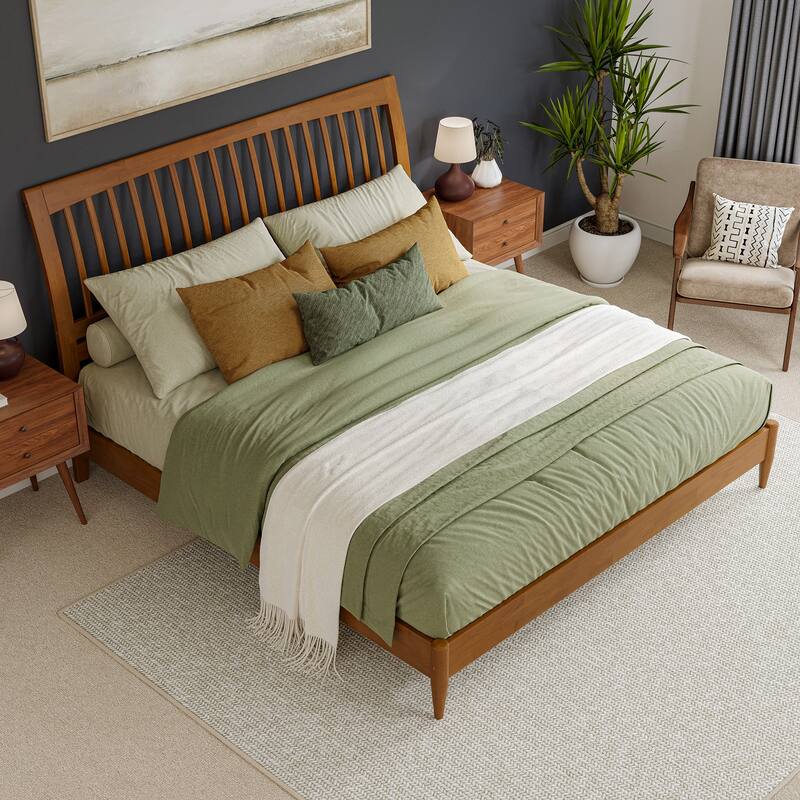 Orleans Solid Wood Low Profile Sleigh Platform Bed