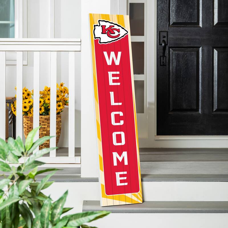 47" Porch Leaner Welcome Wall Sign, Kansas City Chiefs - Red