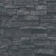 preview thumbnail 1 of 2, Galerie Wallcoverings Bricks and More Collection Black Sandstone Splendour Motif Matte Finish Vinyl on Non-woven Wallpaper Roll 33-feet long x 21-inches wide - Black
