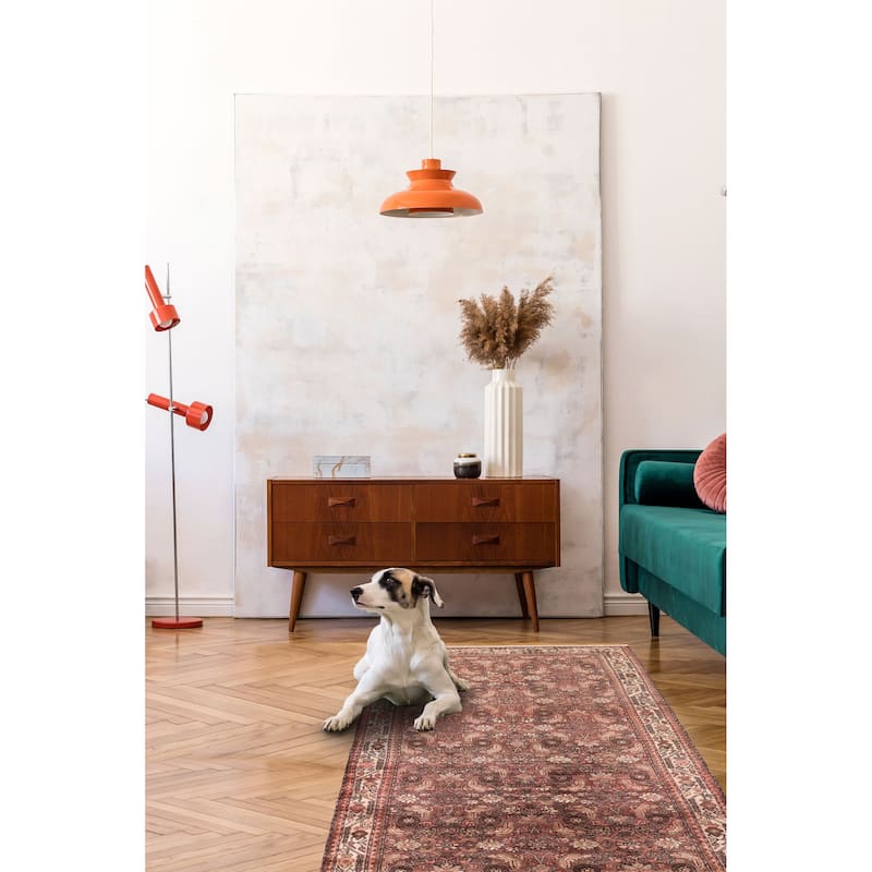 ECARPETGALLERY Hand-knotted Andelz Dark Red Wool Rug - 3'7 x 9'9