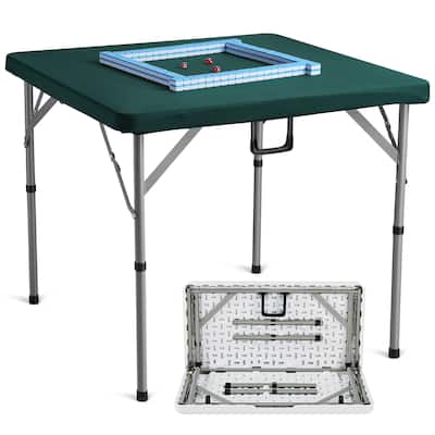 VEVOR Mahjong Table with Mahjong Tiles Set Fold-in-Half 4 Player Card Table with 144PCS Majiang Tiles and 3 Dice