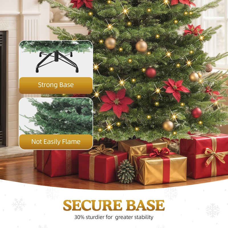 Layered Pre-Lit Fir Christmas Tree with Multi-Mode Lights