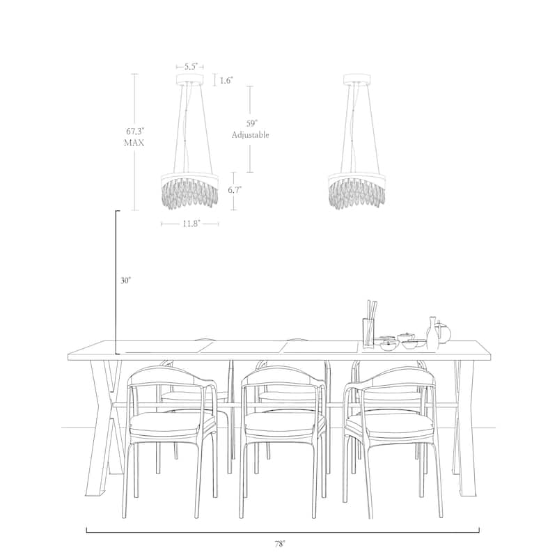 Modern Crystal LED Drum Mini Chandelier Pendant for Kitchen Island Bedroom - 11.8"D x 6.7"H