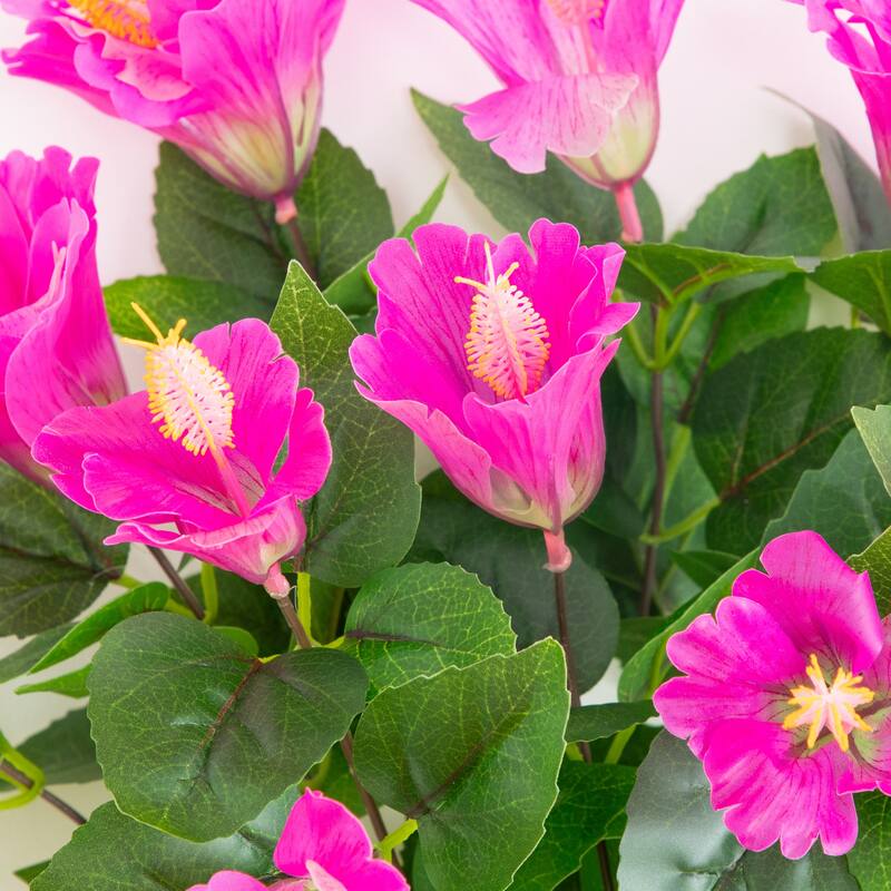 19-in UV Resistant Artificial Hibiscus Bush - Set of 3