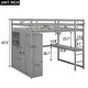 preview thumbnail 3 of 10, Wood Full Size Loft Bed with Wardrobe, Desk, Shelves & Drawers, Space-Saving Loft Bed for Kids, Teens, and Adults