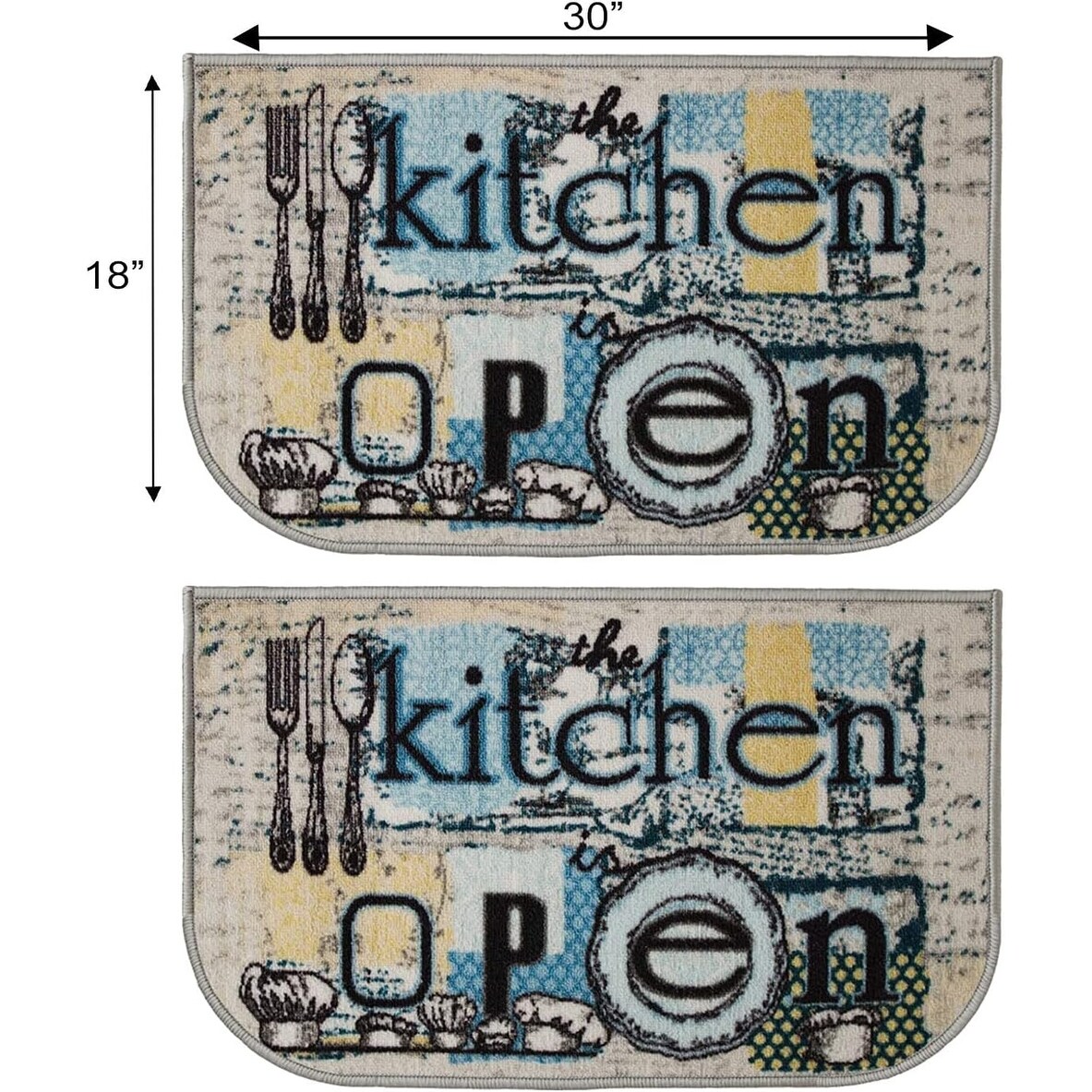 Kashi Home Kitchen Rug, Printed Durable Non Slip Floor Mat