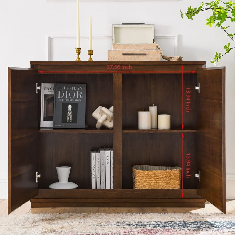 Accent Sideboard Buffet Cabinet with Outlet Holes for Ample Storage in Living Room and Entryway