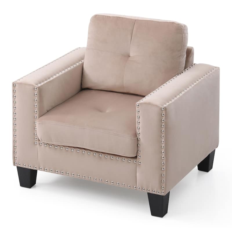 Nailer Velvet Living Room Chair