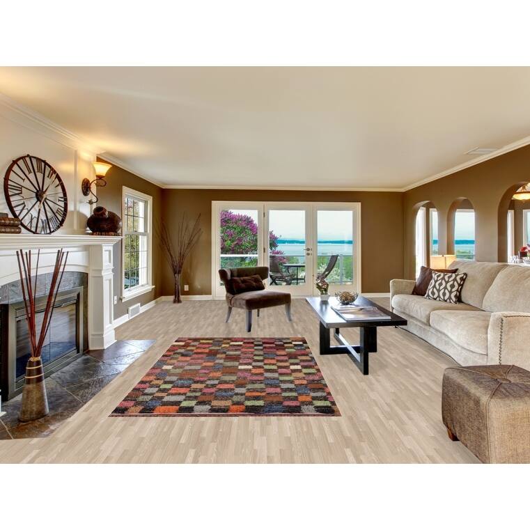 Hand Knotted Oriental 100% Wool Carpet Modern All-Over Multi-Colored Moroccan Area Rug - 8' 5'' X 4' 10''