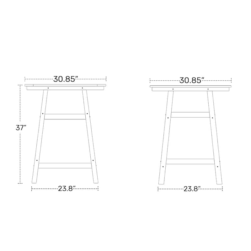 Laguna Hdpe All Weather Outdoor Patio 30" Square Counter Bistro Table