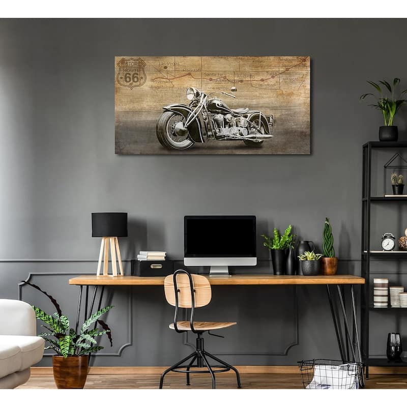 Vintage Motorcycle Canvas Wall Art