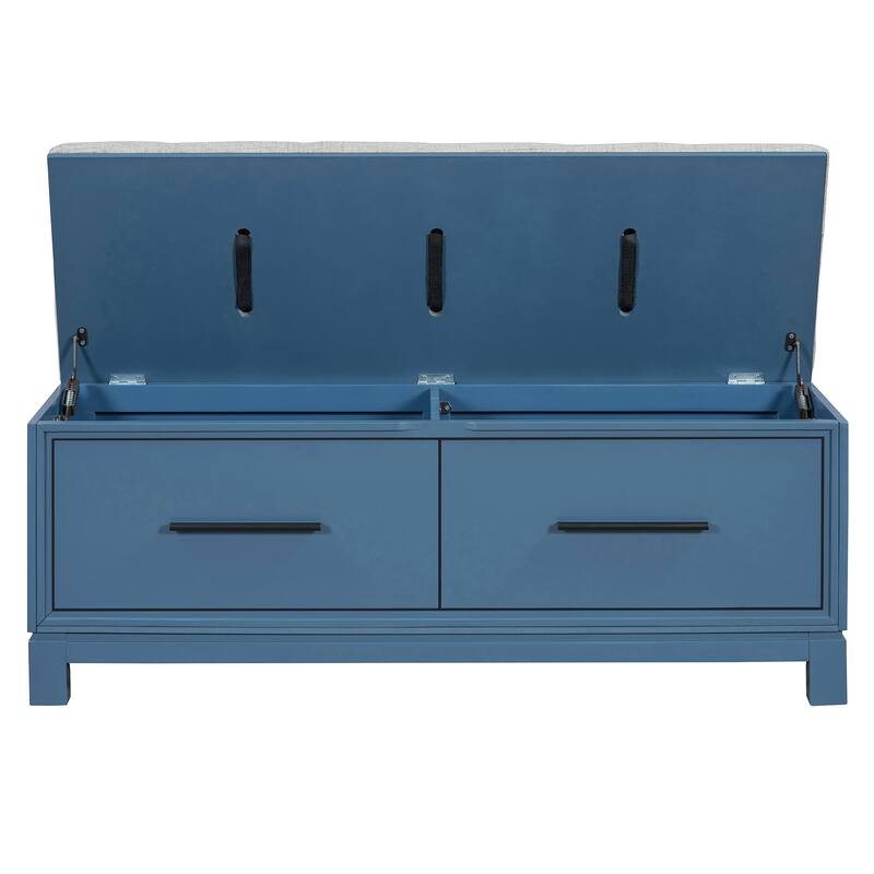 Shoe Bench with Removable Cushion and Hidden Storage