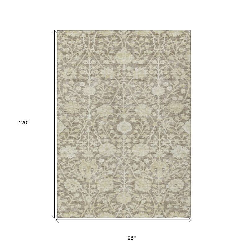 HomeRoots Floral Transitional Rectangle Outdoor Rug