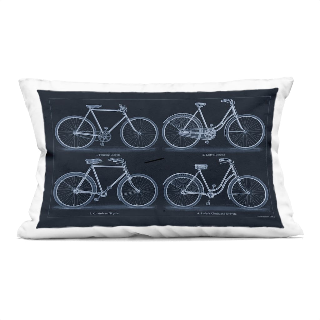 Stupell Traditional Bicycle Styles Diagram Decorative Printed Throw Pillow Design by Phillipa Katz