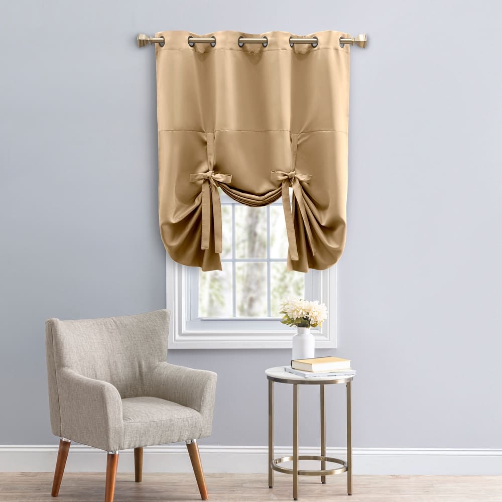 Ultimate Blackout Gorgeous Grommet Tie Up Curtain Panel