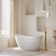 preview thumbnail 2 of 26, Freestanding Soaking Bathtub,100% Pure Virgin Acrylic with Drain And Groove Overflow,Glossy White