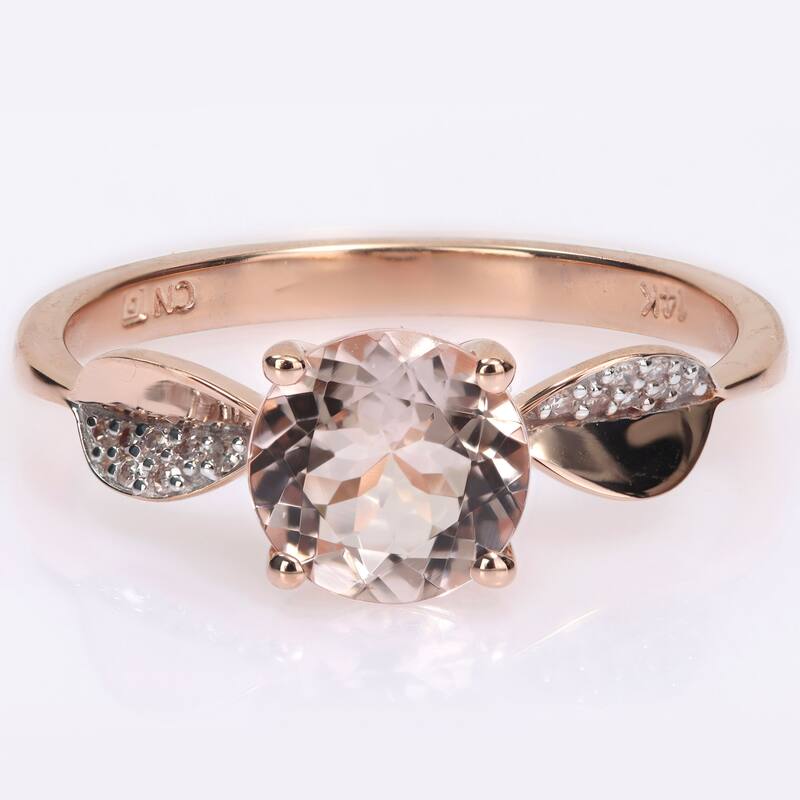 Miadora Morganite and Diamond Accent Cocktail Ring in 14k Rose Gold