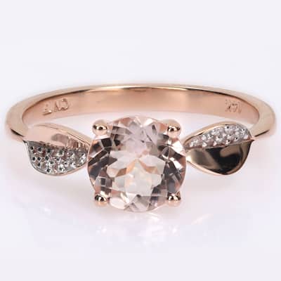 Miadora Morganite and Diamond Accent Cocktail Ring in 14k Rose Gold