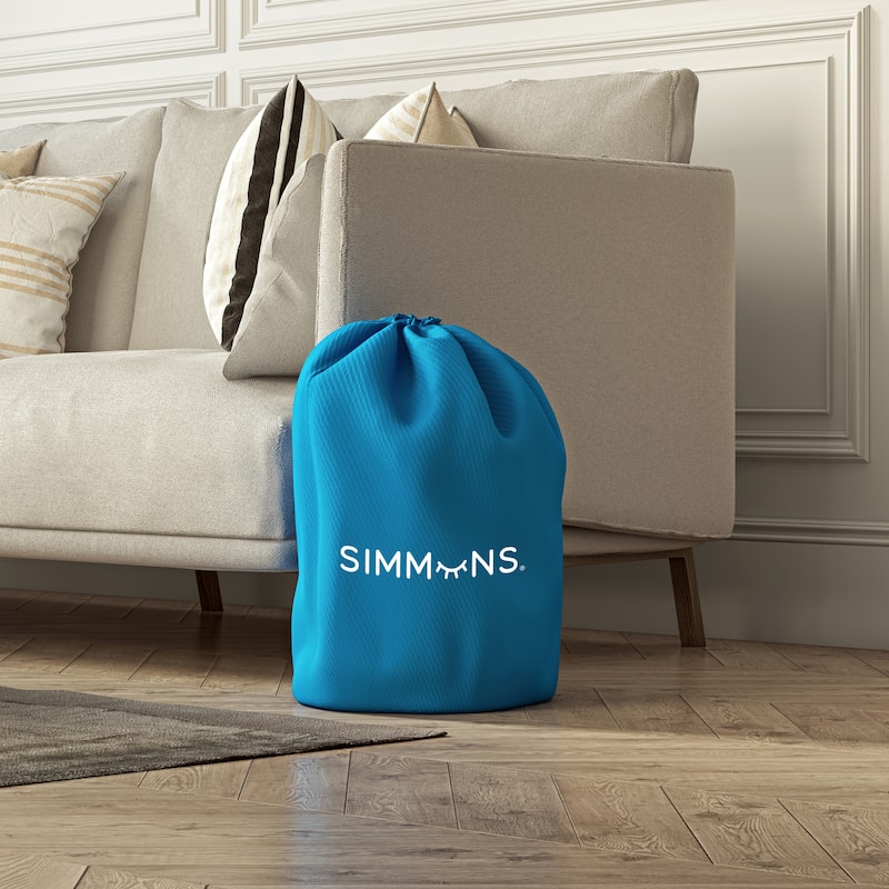 Simmons Rest Aire 17 in. Air Mattress with Built-In Pump - Raised Inflatable Bed with Auto Shut-Off, Plush Top