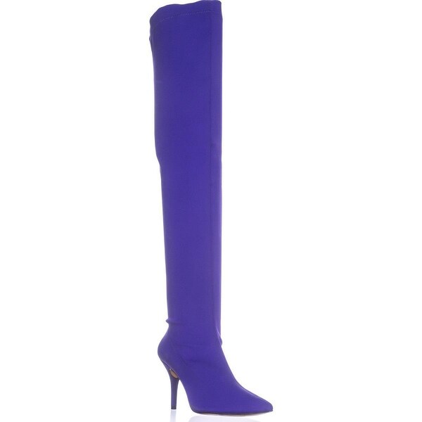 purple high knee boots