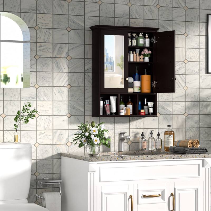 VEIKOUS Oversized Bathroom Medicine Cabinet Wall Mounted Storage with Mirrors