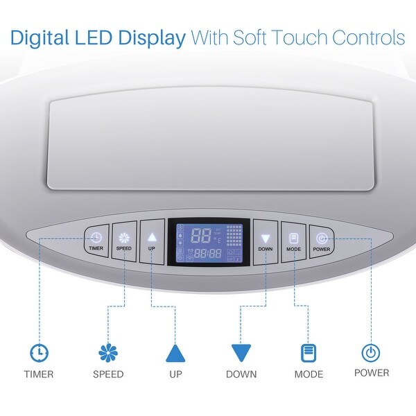 Della 14000 Btu Portable Air Conditioner Fan Heater 111 Pint Dehumidifier Rooms Up To 700 Sq Ft Led Display Self Evaporation System Timer Window Kit Remote Control Wheels Portable