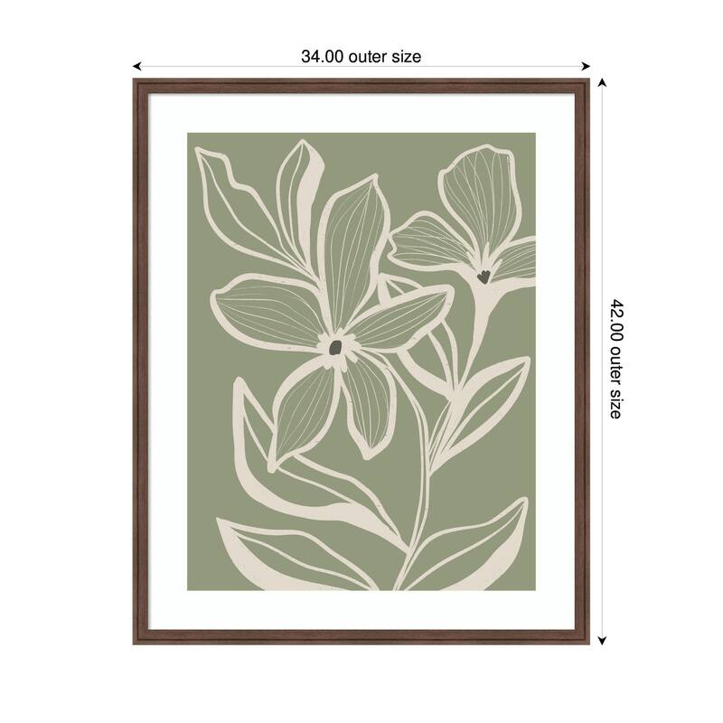 Kate and Laurel Delicate Flowers with Veins by Nikita Jariwala Framed Wall Art Print