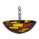 preview thumbnail 25 of 24, 621 Stained Glass Sink, Chrome Faucet, Sink Ring, Pop-up Drain