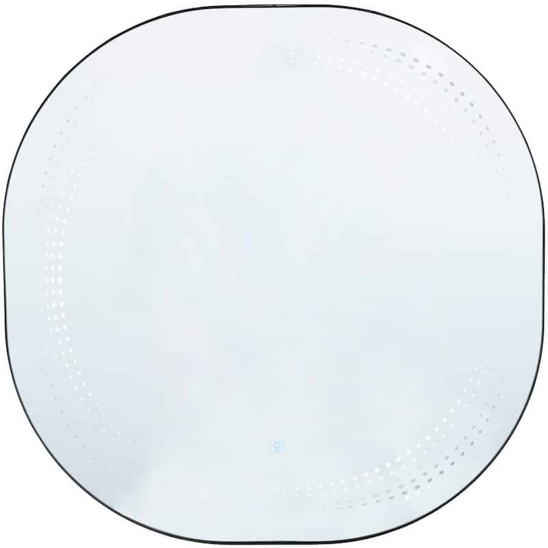 Glass LED Wall Mirror with Speckled Pattern - Silver - Roche River Decor