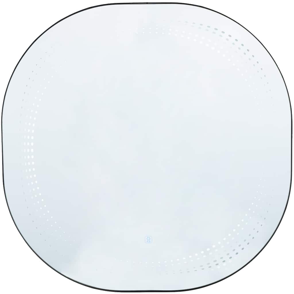 Glass LED Wall Mirror with Speckled Pattern - Silver - Roche River Decor
