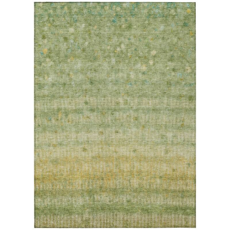Machine Washable Indoor/ Outdoor Ombre Stripes Chantille Rug