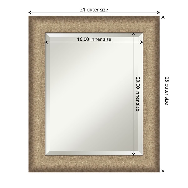 dimension image slide 9 of 18, Beveled Bathroom Wall Mirror - Elegant Frame