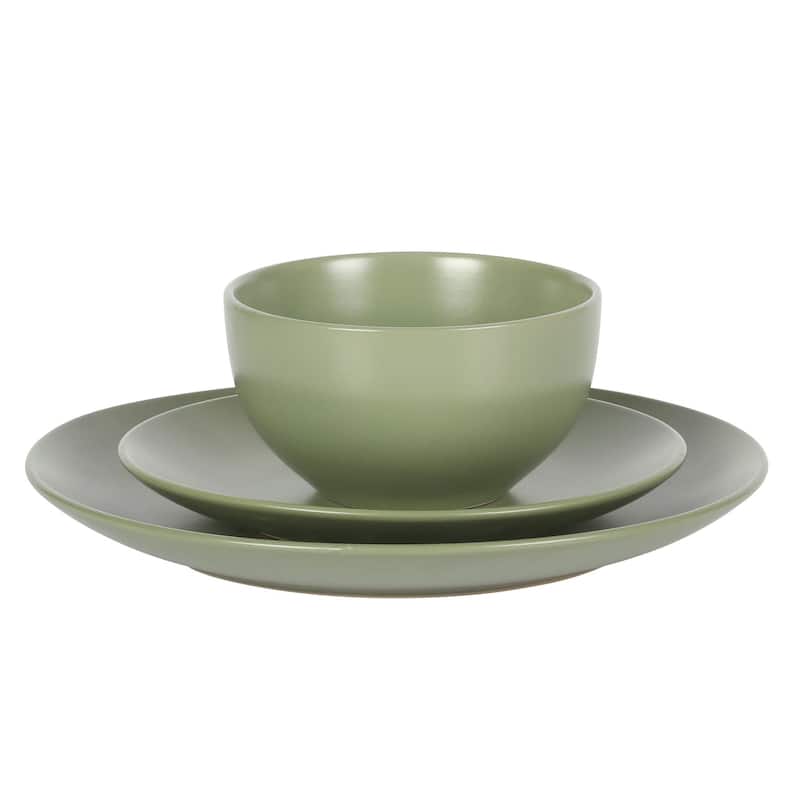 Gibson Home Queenslane 12 Piece Stoneware Matte Dinnerware Set