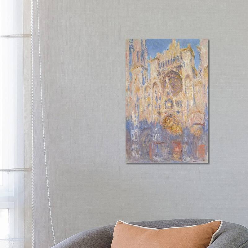 iCanvas "Rouen Cathedral, Effects of Sunlight, Sunset, 1892 " by Claude Monet Canvas Print - 26x18x1.5