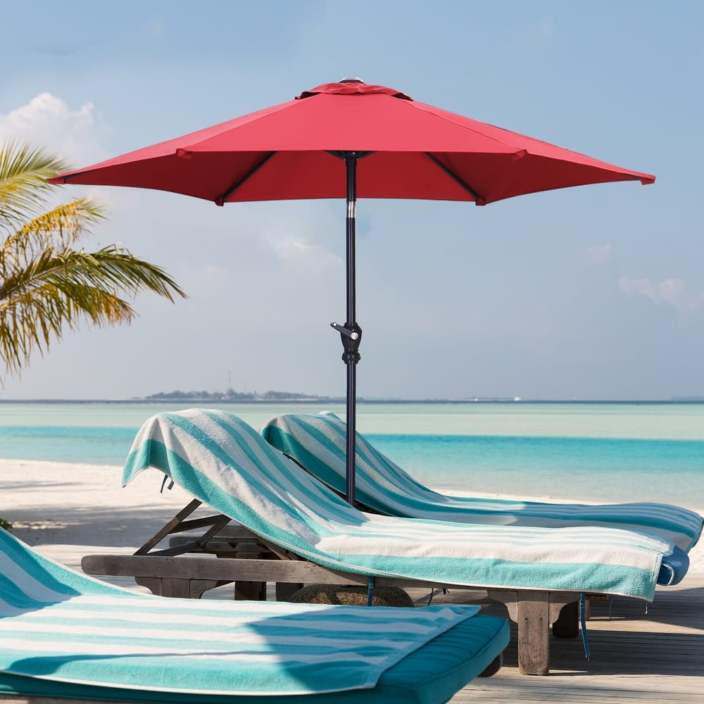 Ainfox 7.5ft Patio Umbrella Outdoor Umbrella Tilt Multi-color Without Base