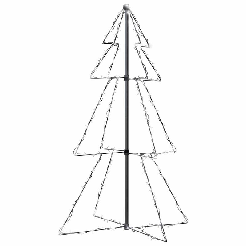 vidaXL Christmas Cone Tree Artificial Xmas Tree with LEDs Christmas Lighting