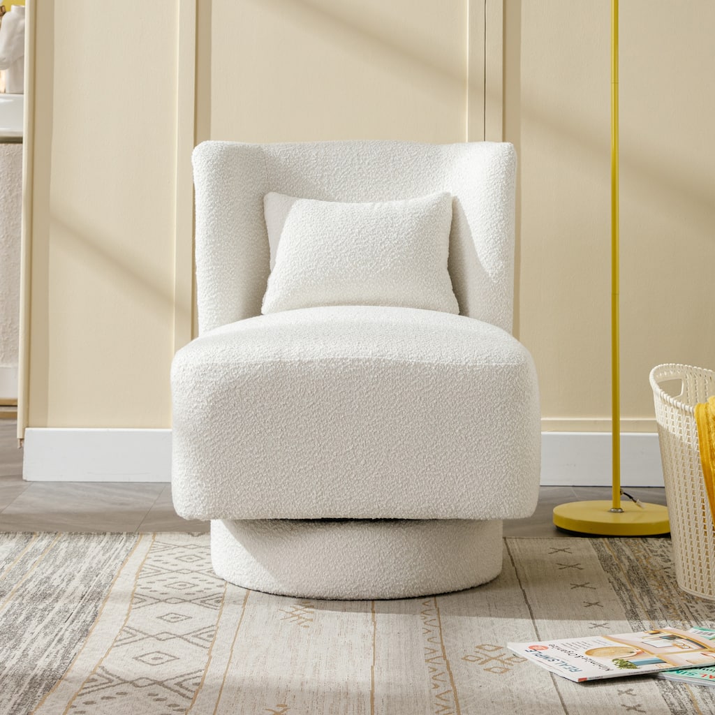 23.6"W Modern 360 Degree Swivel Accent Barrel Chair