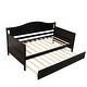 preview thumbnail 11 of 24, Nestfair Twin Size Wooden Daybed with Trundle Bed