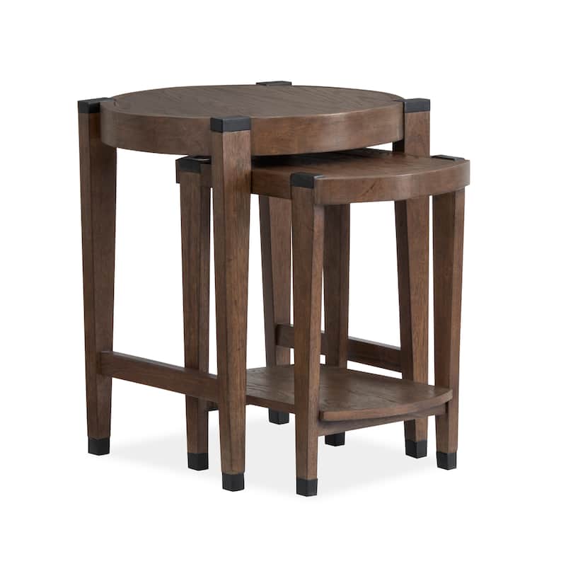 Magnussen Home Kaysen Wallaby and Matte Black Nesting End Table - 22''W x 22''D x 26''H